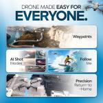 DCX Volo X EZ AI Drones – Drones with Camera for Adults 4k AI-Assisted Flight Control – FAA Approved Drone 4k Camera, 360° Obstacle Avoidance, U.S. Support – Beginner Drone for Adults