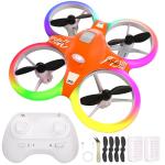 Drone for Kids with Colorful Light, Mini Indoor Drone Toy with 360° Flip, Altitude-Hover, Self-Rotation, 3 Speed Modes, Small Rc Drone Quadcopter with 2 Batteries for Boys Girls and Beginners