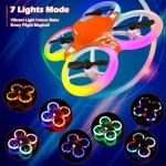 Drone for Kids with Colorful Light, Mini Indoor Drone Toy with 360° Flip, Altitude-Hover, Self-Rotation, 3 Speed Modes, Small Rc Drone Quadcopter with 2 Batteries for Boys Girls and Beginners