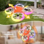 Drone for Kids with Colorful Light, Mini Indoor Drone Toy with 360° Flip, Altitude-Hover, Self-Rotation, 3 Speed Modes, Small Rc Drone Quadcopter with 2 Batteries for Boys Girls and Beginners