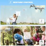 SIMREX Brushless Motor FPV Drone with 4K Camera for Adults, Foldable RC Quadcopter with Optical Flow & Altitude Hold, WiFi Live Video, Gesture/Voice Control, Trajectory Flight (Gray)