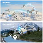 SIMREX Brushless Motor FPV Drone with 4K Camera for Adults, Foldable RC Quadcopter with Optical Flow & Altitude Hold, WiFi Live Video, Gesture/Voice Control, Trajectory Flight (Gray)