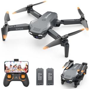 Foldable Drones for Kids Beginners - With 1080P HD Camera, FPV Remote Control Quadcopter, One Key Start/Land, Altitude Hold, 2 Batteries RC Helicopter Toys Gifts for Boys (Raven)