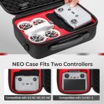 YOREPEK Travel Case for DJI NEO Fits RC-N3/RC-2 Remote Controller, Portable Lightweight PU Carrying Case for DJI NEO Drone Fly More Combo Accessories, Shockproof Waterproof Shoulder Storage Bag