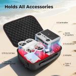 YOREPEK Travel Case for DJI NEO Fits RC-N3/RC-2 Remote Controller, Portable Lightweight PU Carrying Case for DJI NEO Drone Fly More Combo Accessories, Shockproof Waterproof Shoulder Storage Bag