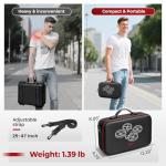 YOREPEK Travel Case for DJI NEO Fits RC-N3/RC-2 Remote Controller, Portable Lightweight PU Carrying Case for DJI NEO Drone Fly More Combo Accessories, Shockproof Waterproof Shoulder Storage Bag