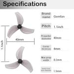 HOPLEX 16pcs Gemfan 40mm 1611 3-Blade PC Propeller 1.5mm for 1102, 0802SE Brushless Motors, for 2S FPV Racing Freestyle Drone Like Pavo Femto Brushless Quadcopter