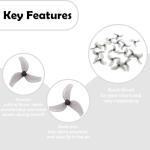 HOPLEX 16pcs Gemfan 40mm 1611 3-Blade PC Propeller 1.5mm for 1102, 0802SE Brushless Motors, for 2S FPV Racing Freestyle Drone Like Pavo Femto Brushless Quadcopter