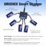 URGENEX RC Drone Battery 3.7V 750mAh 25C Lipo Battery with Molex Plug Compatible with SYMA Holy Stone Drone X5 X5C-1 X5C X5SW and Most Quadcopter Aircraft Parts with 5in1 Battery Charger