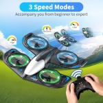 Elinoover RC Drone for Beginners, Foam Remote Control Drone with Cool Lights, 360° Flip, Altitude Hold, 3 Speed ​​Modes, Collision Protection and Ease of Use, RC Airplane Quadcopter Toy Gift for Boys and Girls