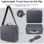 Portable Carrying Case for DJI Flip Fly More Combo Drone - Protective Hard Shell Travel Storage Bag with Removable Shoulder Strap