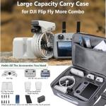 Portable Carrying Case for DJI Flip Fly More Combo Drone - Protective Hard Shell Travel Storage Bag with Removable Shoulder Strap