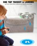 SIMREX Mini Drone for Kids & Beginners, RC Quadcopter with Altitude Hold, 3 Speed Modes, One Key Takeoff/Landing, Headless Mode, Cool LED Lights, Stunt Flip, Ideal Christmas Birthday Gift Toy(Gray)
