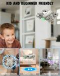 SIMREX Mini Drone for Kids & Beginners, RC Quadcopter with Altitude Hold, 3 Speed Modes, One Key Takeoff/Landing, Headless Mode, Cool LED Lights, Stunt Flip, Ideal Christmas Birthday Gift Toy(Gray)