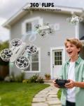 SIMREX Mini Drone for Kids & Beginners, RC Quadcopter with Altitude Hold, 3 Speed Modes, One Key Takeoff/Landing, Headless Mode, Cool LED Lights, Stunt Flip, Ideal Christmas Birthday Gift Toy(Gray)