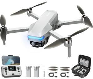 GPS Drone with Camera 4K, 2 Battery One Key Start Under 249g, 45 Mins Flight, Brushless Motor, Auto Follow