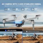 GPS Drone with Camera 4K, 2 Battery One Key Start Under 249g, 45 Mins Flight, Brushless Motor, Auto Follow