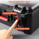 STARTRC VCR Camera Hard Cases DSLR SLR Lenses Waterproof Travel Protection Dividers For DJI Mavic/Air/Mini Drones for Sony FE 400-800mm f/6.3-8 G OSS For Gopro (Only Case) 16.2x12.8x7inch