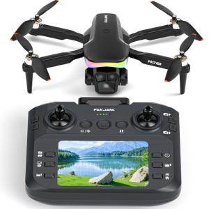 Drone with 4K Camera Screen Remote Control,RGB LED Light FPV Drone Quadcopter for Adults Beginners,Headless Mode Altitude Hold Optical Flow Positioning,One Key Start/Land Foldable,3 Speed Modes
