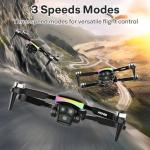 Drone with 4K Camera Screen Remote Control,RGB LED Light FPV Drone Quadcopter for Adults Beginners,Headless Mode Altitude Hold Optical Flow Positioning,One Key Start/Land Foldable,3 Speed Modes