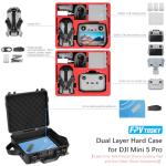 FPVtosky Dual Layer Hard Case for DJI Mini 5 Pro [CASE ONLY], Waterproof Carrying Case for Mavic Mini 5 Pro/Fly More Combo/Plus Drone, Compatible with DJI RC 2 or RC-N3 Controller Accessories