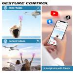 SIMREX GPS Drone with Camera for Adults 4K, 5G WiFi FPV Foldable RC Quadcopter, Brushless Motor, Gesture Control, Auto Return Home, Follow Me, Waypoint Flight(Gray)