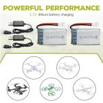 sea jump 2PCS 3.7V 800mAh 25C Lipo Battery with Molex Plug and USB Charging Cable Compatible with WLtoys SYMA Most Drone, Quadcopters, Aerial Drones, Gliders, Robot Batteries