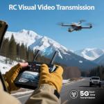 Drones with Camera for Adults 4K, WF33 GPS Foldable FPV Drone with 4.5" LCD Screen on Controller, Under 249g, Brushless Motor, Return Home, 5G Transmission, 40 Mins Flight Time, 8GB Card, for Beginners