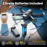 Drones with Camera for Adults 4K, WF33 GPS Foldable FPV Drone with 4.5" LCD Screen on Controller, Under 249g, Brushless Motor, Return Home, 5G Transmission, 40 Mins Flight Time, 8GB Card, for Beginners