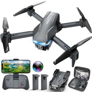 Drones with Camera for Adults 1080P HD Foldable Drone with Carrying Case Drone with One Key Take Off/Land, 3 Speed Mode, 360° Flip Dark Grey