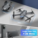 Drones with Camera for Adults 1080P HD Foldable Drone with Carrying Case Drone with One Key Take Off/Land, 3 Speed Mode, 360° Flip Dark Grey