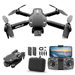 Drones with Camera for Adults Kids 2k One-Key Take Off/Landing FPV RC Drone with Camera for Beginners Headless Mode, 3 Speeds, 360° Flip, 2 Batteries Mini Drone for Adults Black