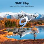 Drones with Camera for Adults Kids 2k One-Key Take Off/Landing FPV RC Drone with Camera for Beginners Headless Mode, 3 Speeds, 360° Flip, 2 Batteries Mini Drone for Adults Black