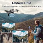 Drones with Camera for Adults Kids 2k One-Key Take Off/Landing FPV RC Drone with Camera for Beginners Headless Mode, 3 Speeds, 360° Flip, 2 Batteries Mini Drone for Adults Black