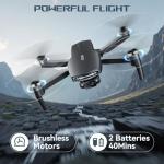 Brushless Motor Drone with Camera for Adults 4K,Optical Positioning,Long Range 5G FPV Video Transmission,120°FOV Camera, 90°Adjustable Lens,2Batteries, Carrying Case, Easy for Beginner,Under249G