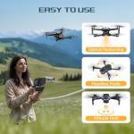 Brushless Motor Drone with Camera for Adults 4K,Optical Positioning,Long Range 5G FPV Video Transmission,120°FOV Camera, 90°Adjustable Lens,2Batteries, Carrying Case, Easy for Beginner,Under249G