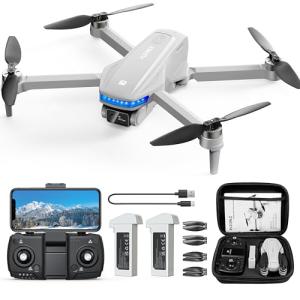 PLEGBLE GPS Drones with Camera for Adults 4K, Brushless Motor FPV Drone with Auto Return, Follow Me,Tap Fly & Circle Fly, Under 249g, 46 Mins Flight, Foldable Drone for Adults Beginners
