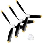 Jenaai 3 Sets RC Plane Propeller 3 Blade Propeller Compatible with F4U 761-8 761-9 761-16 T28 P47 Fighter Remote Control, Radio Controlled Plane with Adapters(400 mm)