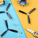 Jenaai 3 Sets RC Plane Propeller 3 Blade Propeller Compatible with F4U 761-8 761-9 761-16 T28 P47 Fighter Remote Control, Radio Controlled Plane with Adapters(400 mm)