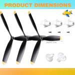 Jenaai 3 Sets RC Plane Propeller 3 Blade Propeller Compatible with F4U 761-8 761-9 761-16 T28 P47 Fighter Remote Control, Radio Controlled Plane with Adapters(400 mm)