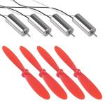 AEDIKO 4pcs 716 Coreless Motor 3.7V 7x16mm Brushed Motors 45000 RPM + 4pcs 75mm CW CCW Propeller Compatible with FPV RC Quadcopter