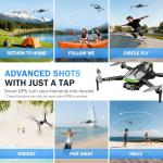 GPS Drones with Camera for Adults 4K, 100-Min Flight Time with 2 Batteries, 2K/30fps Video, 5.7-inch FPV Screen, RC Quadcopter, GPS Follow, Auto Return, Beginner Mode, Foldable RC Drones ZY90 PRO