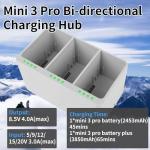 Rszfnjxry Mini 3 Series Intelligent Flight Battery Plus(2 Packs) with Bi-Directional Charging Hub for DJI Mini 3/ Mini 3 Pro,3850mAh 47 Mins Flight Time (Mini 3/Mini 3 Pro Battery*2 with Charger)