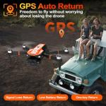 LE-IDEA GPS Drone with Camera for Adults, Professional 4K Camera Drone with Brushless Motor Auto Return Home Follow Me RC Quadcopter for Beginners Foldable IDEA12GPS Toys Gifts Under 249g