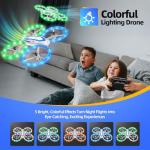 Mini Drone for Kids and Beginners, RC Quadcopter Drone with Colorful Light, One Key Start, Altitude Hold, Headless Mode, 3D Flips, Indoor RC Helicopter Toy for Boys and Girls