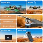 FPV Drone with Camera 4K HD for Adults with Big Screen on Remote Controller,Easy Fly Quadcopter for Beginners & Kids with Optical Flow Positioning,Gift Toys for Men Boys,2 pcs Batteries and Carrying Case