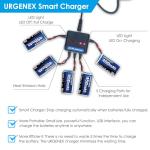 URGENEX 5PCS 3.7V 450mAh Drone Battery 25C 1S Lipo Battery with Molex Plug 5in1 Charger for SYMA Q11 AT-96 TR-C385 TR-P51 TR-F22 H99W H31 H6C H98 Holy Stone HS170G HS170 HS170C HS230 Drone Quadcopter