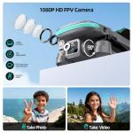 Drone with Camera 1080P HD, FPV Foldable Mini Drone for Beginners Kids Boys Girls, with 2 recharging Batteries, Carrying Case, One Key Start, Stable Hover, Trajectory Flight, Toys Gifts (Silver)