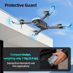 Drone with Camera 1080P HD, FPV Foldable Mini Drone for Beginners Kids Boys Girls, with 2 recharging Batteries, Carrying Case, One Key Start, Stable Hover, Trajectory Flight, Toys Gifts (Silver)