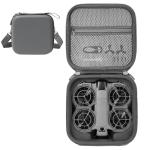 YAJOJO Carrying Case for DJI Neo 2, Small PU Hard Shell with Shoulder Strap,Compatible with DJI Neo 2 and Drone Accessories, Soft Lining, with Mesh Pocket,Gray